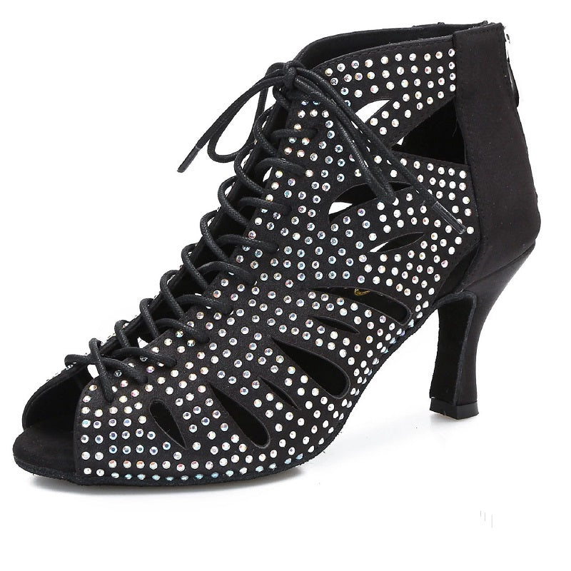 Botines de baile de salón social Rhinestone Salsa latina Tango Zapatos –  Dance Shoes Mart