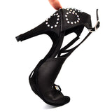 Heels Women Dance Shoes | Satin Latin Dance Shoes | Ballroom Rhinestone Salsa Shoes | Black Yellow | Danceshoesmart