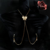 Necklace Breast Toy Bondage Jugete Sexual Prom Party Sexy Body Chain Nipple Clamps Lingerie Fetish Mask  Для Мужчин 18＋ Game Hot