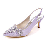 Women Pumps Rhinestone High Heels Summer Bride Shoes Comfortable Party Wedding Shoes