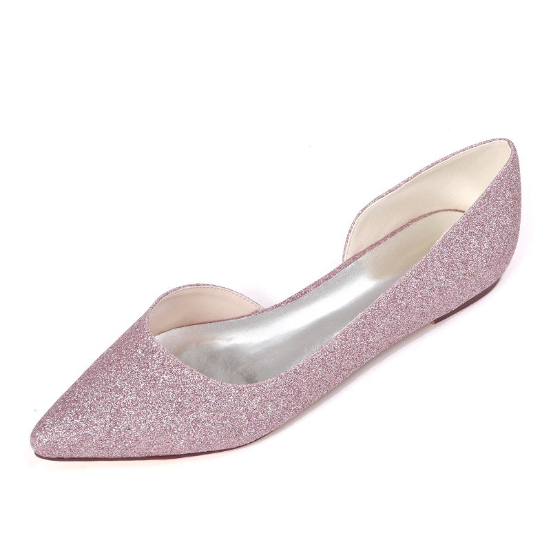 Women Girl Sparkling Glitter Flat Heel Flats Shoes