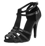 <transcy>Zapatos de baile latino de satén | Zapatos de baile de salón para fiestas de salsa | Leopardo Negro Morado | Danceshoesmart</transcy>
