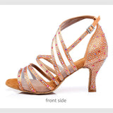 <transcy>Zapatos de baile con tacón Zapatos de baile latino de tango para mujer Zapatos de baile de salón de encaje Moda</transcy>