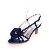 Women Pumps Satin Flower 6cm High Heel Shoes For Wedding Party