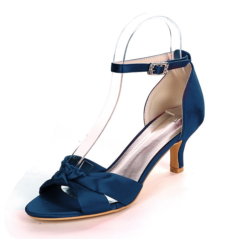 Women Sandals Silk Like Satin 6cm Heel Fashion Pumps