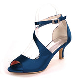 Shoes For Women High Heels Satin Sandals Summer Shoes Sandals Ankle Strap Plus Size 35-43