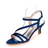 Satin Sandals For Women Bride Open Toe Stiletto Heel Pumps Summer Shoes