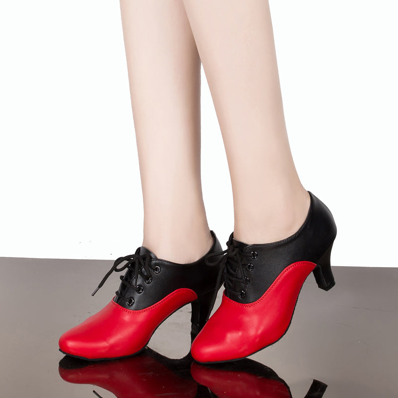 Black Red Latin Dance Shoes | Female Ballroom Salsa Dance Shoes | Danceshoesmart