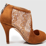 <transcy>Nuevo Negro / Marrón Suede Suede Lace Ladies Latin Ballroom Zapatos de baile de salsa Botas de tacón</transcy>