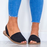 <transcy>Verano Mujer Chanclas Artificial Suede Peep Plus Size Toe Slip on Sandals</transcy>