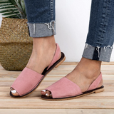 <transcy>Verano Mujer Chanclas Artificial Suede Peep Plus Size Toe Slip on Sandals</transcy>