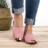 <transcy>Verano Mujer Chanclas Artificial Suede Peep Plus Size Toe Slip on Sandals</transcy>