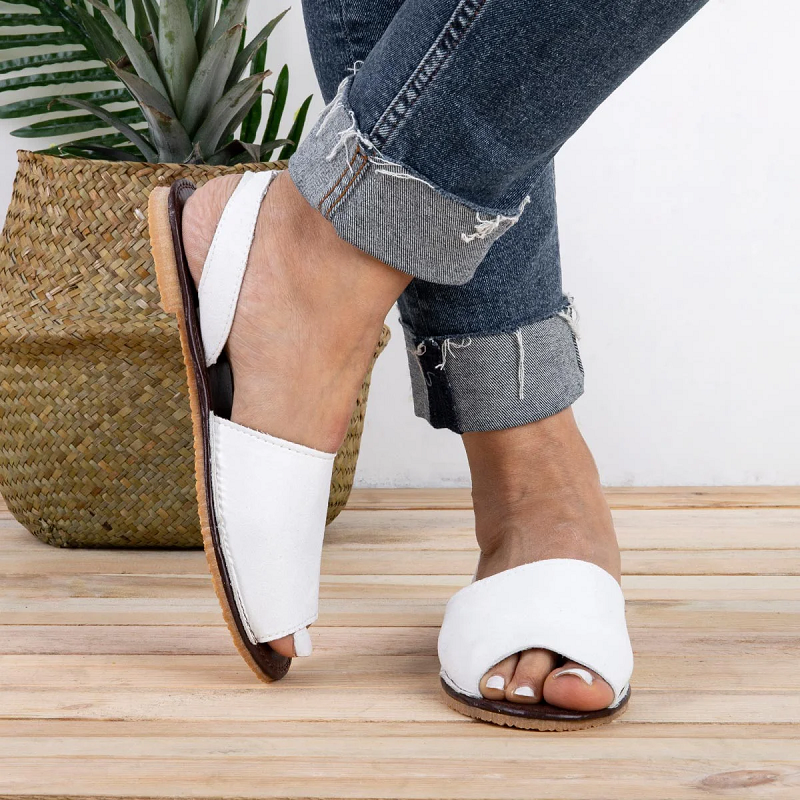<transcy>Verano Mujer Chanclas Artificial Suede Peep Plus Size Toe Slip on Sandals</transcy>