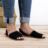 <transcy>Verano Mujer Chanclas Artificial Suede Peep Plus Size Toe Slip on Sandals</transcy>