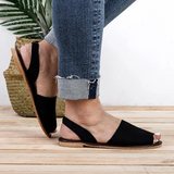 <transcy>Verano Mujer Chanclas Artificial Suede Peep Plus Size Toe Slip on Sandals</transcy>