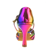 <transcy>Rainbow PU Обувь для латинских танцев | Женщины Девушки Обувь для бальных танцев сальса | Danceshoesmart</transcy>