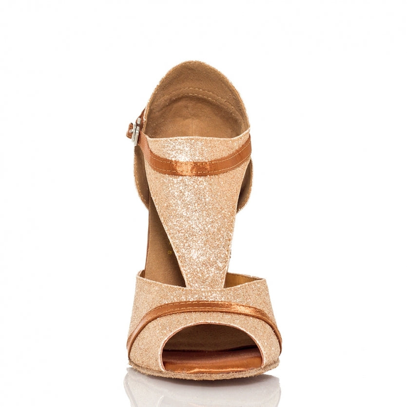 Glitter Dance Shoes | Women Ballroom Latin Dance Shoes | Gold Salsa Shoes | Danceshoesmart