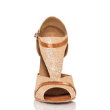 Glitter Dance Shoes | Women Ballroom Latin Dance Shoes | Gold Salsa Shoes | Danceshoesmart