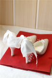 Champagne White Wedding Shoes Pumps Pearl Rhinestone Buckle Pumps For Women Girls Bride Party