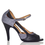 <transcy>Zapatos de baile para mujer con purpurina | Tacón personalizable | Zapatos de baile de salsa de salón latino | Danceshoesmart</transcy>