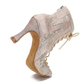 Women's Shoes Dance Boots Latin Jazz Rumba Samba Ballroom Dance Party Ladies Wedding High Heels