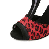 <transcy>Botas de baile de salón social Zapatos de baile de tango de salsa latina para mujer con leopardo</transcy>
