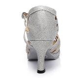 Silver Black Satin Women High Heels 10cm Latin Ballroom Salsa Dance Shoes Platform Party shoes