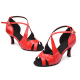 Salsa Latin Dance Shoes Women PU 10cm Heels Tango Professional Performance Dancing Shoes