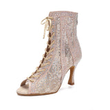Women's Shoes Dance Boots Latin Jazz Rumba Samba Ballroom Dance Party Ladies Wedding High Heels