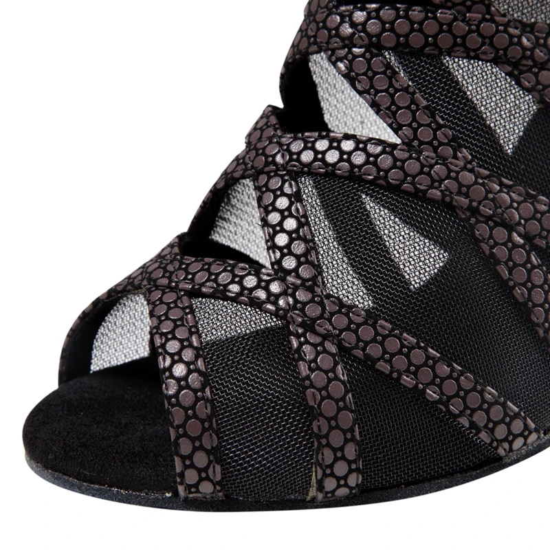 Women Mesh Dance Boots Customized Heel Latin Ballroom Salsa Dance Shoes Indoor