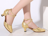 Women Modern Dance Shoes Silver Gold Latin Ballroom Salsa Shoes