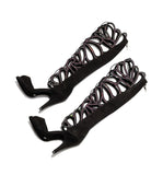 Women Dance Shoes Black Red Suede Rhinestone Dance Boots for Girls Soft Sole Salsa Dance Shoes for Wedding Sandals