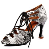 Latin Ballroom Jazz Party Dancing Shoes Girls Salsa Waltz Leopard Dance Boots Cuban Heel Soft Outsole