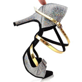 Latin Dance Shoes Sequined Salsa Tango Ballroom Dancing Shoes For Women Girls