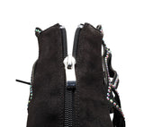 Women Dance Shoes Black Red Suede Rhinestone Dance Boots for Girls Soft Sole Salsa Dance Shoes for Wedding Sandals