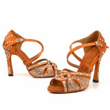Rhinestone Professional Latin Dancing Shoes For Women Girls