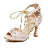 <transcy>Zapatos de baile de mujer para niñas, zapatos de baile de Tango latino para salón de baile con diamantes de imitación, sandalias de Salsa, envío directo</transcy>