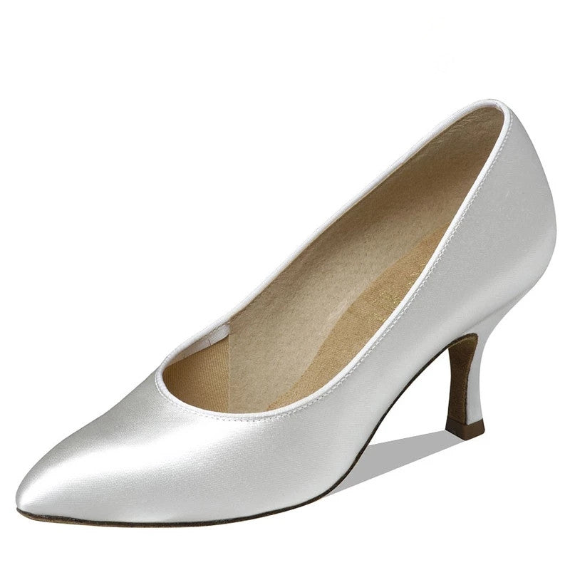 Custom Heel Height Satin White Plus Size Professional For Women Modern Latin Salsa Dance Shoes