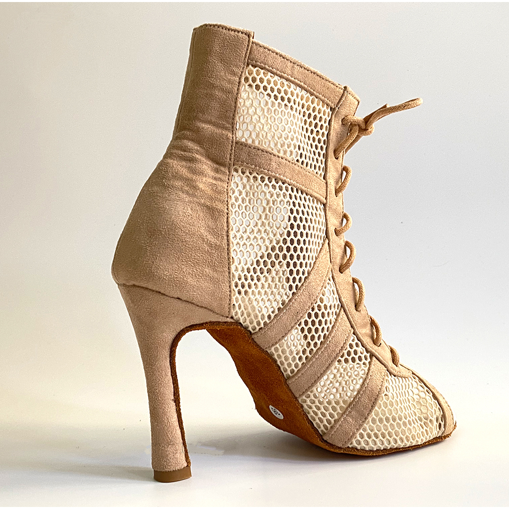 Bachata Social Dance Booties Customized Heel Khaki Salsa Latin Dance Shoes For Women