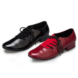 PU Flock Men Latin Dance Shoes Ballroom Shoes Salsa Tango Red Black Men's Dance shoes