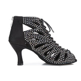 <transcy>Botines de baile de salón social Rhinestone Salsa latina Tango Zapatos de baile profesionales</transcy>