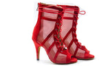<transcy>Женская обувь для латинских танцев с высоким берцем, красные, черные ботинки для бальных танцев, женская обувь для сальсы, танго, танцевальная обувь для девочек, сандалии с мягкой подошвой для вечеринок</transcy>