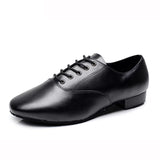 Black Modern Dance Shoes PU Adult Indoor Latin Men's Tango Ballroom Shoes