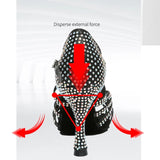 Women Rhinestone Latin Ballroom Dance Shoes for Girls Soft Bottom Bachata Salsa Latino Dancing Shoes for Women Dance Sandals