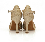 Women's Latin Dance Shoes Rhinestone Sparkling Glitter Customized Heel Latin Ballroom Salsa Dancing Shoes