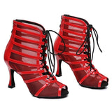 Latin Dance Shoes Women High Heels Ballroom Tango Peep Toes Party Dancing Shoes Soft Soles