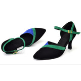 Dance Shoes Women Latin Flannel Ballroom Dancing Shoes For Women Brown Red Blue Salsa Pointed Modern Shoes Dance