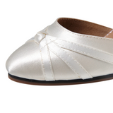 Women's Satin Customized Heel Ballroom Dance Shoes Modern Shoes White
