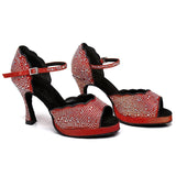 Women's Latin Dance Shoes Girls Gold High Heeled Platform Shoes Ballroom Professional Latin Dance Shoes