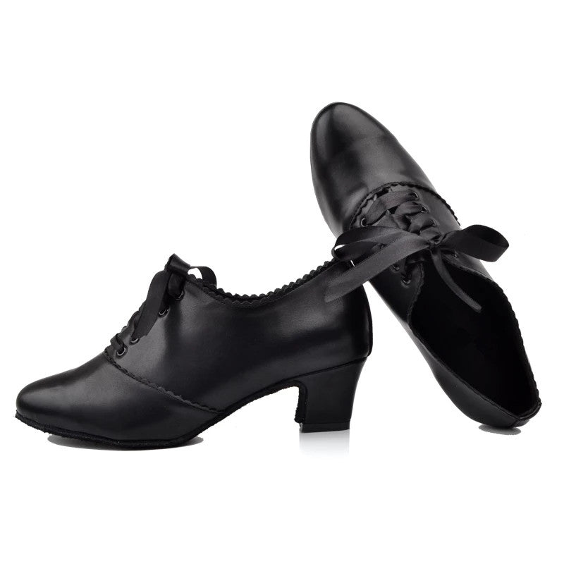 Black Latin Women Modern Dance Shoes Woman Closed Toe Ballroom Teacher Dance Shoes Heel 5/6/7cm